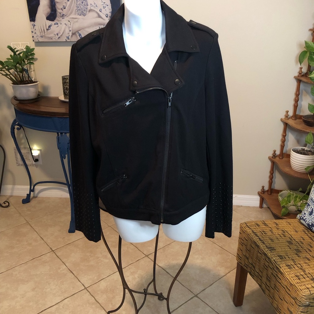 Tinsel Black Moto Jacket, Size L